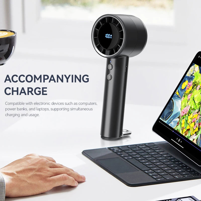 2025 Handheld Small Fan Refrigeration Air Conditioner Portable Silent High-Speed Led Display High Wind Power USB Charging Fan