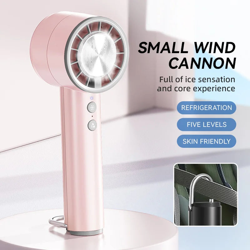 2025 Handheld Small Fan Refrigeration Air Conditioner Portable Silent High-Speed Led Display High Wind Power USB Charging Fan