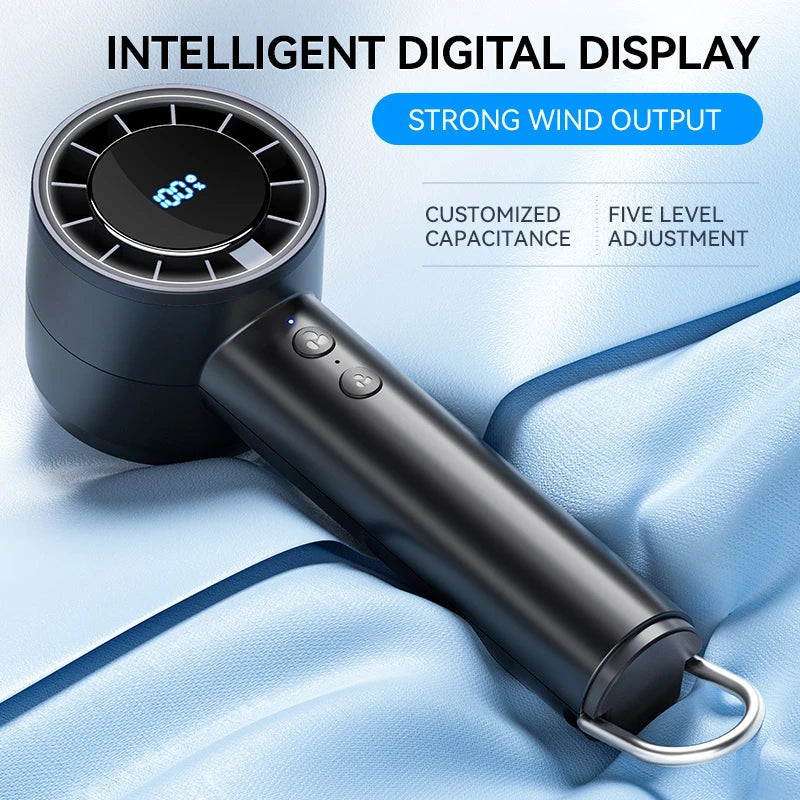 2025 Handheld Small Fan Refrigeration Air Conditioner Portable Silent High-Speed Led Display High Wind Power USB Charging Fan