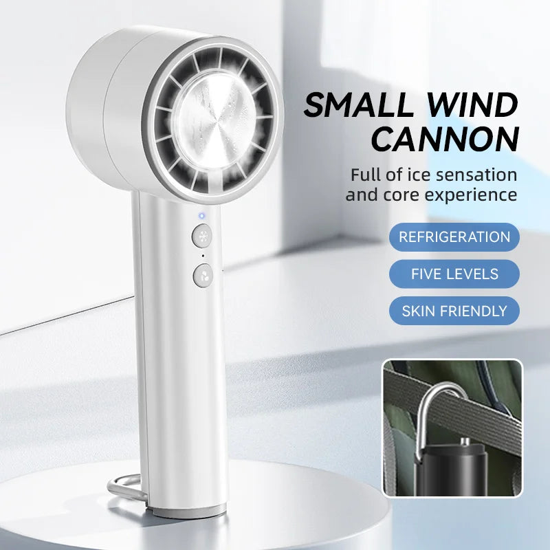 2025 Handheld Small Fan Refrigeration Air Conditioner Portable Silent High-Speed Led Display High Wind Power USB Charging Fan