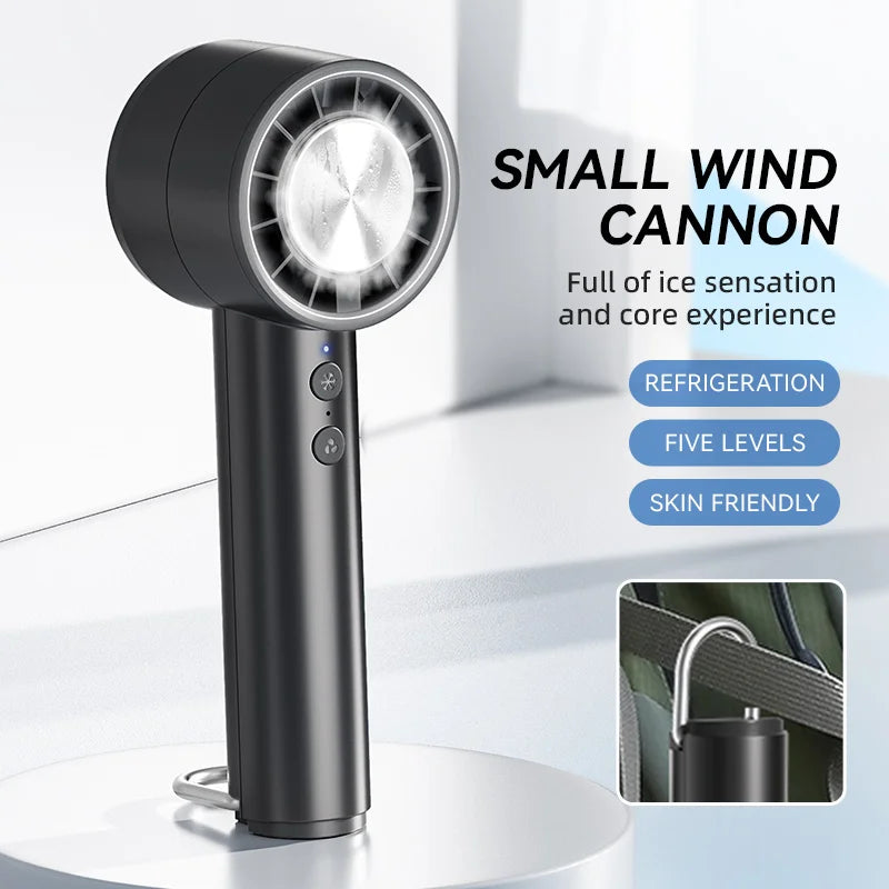 2025 Handheld Small Fan Refrigeration Air Conditioner Portable Silent High-Speed Led Display High Wind Power USB Charging Fan