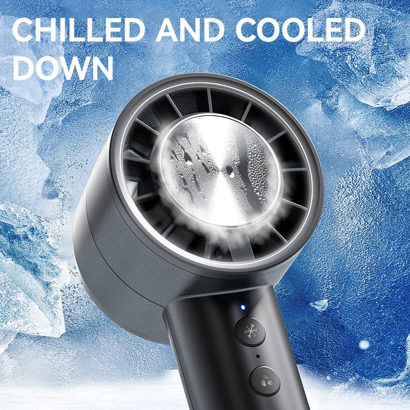 2025 Handheld Small Fan Refrigeration Air Conditioner Portable Silent High-Speed Led Display High Wind Power USB Charging Fan