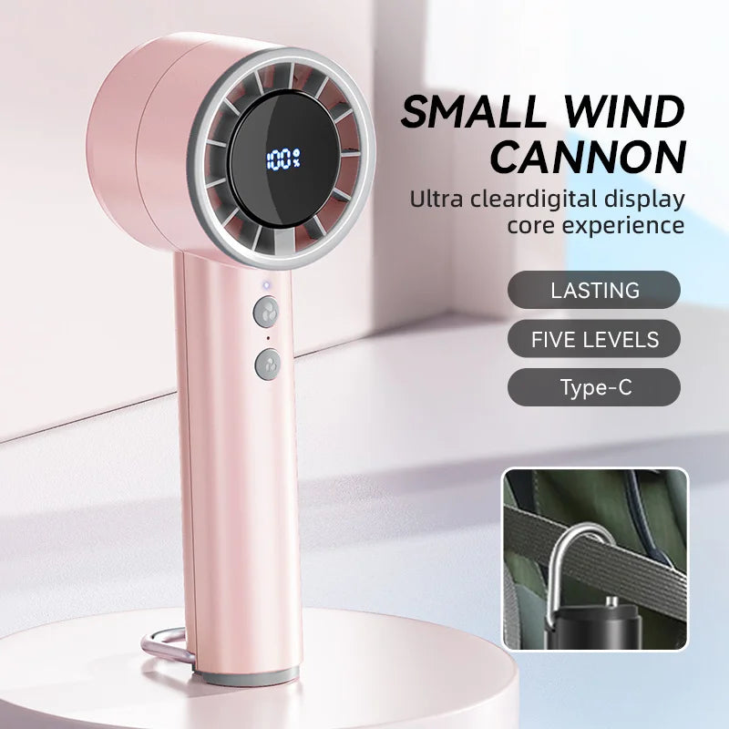 2025 Handheld Small Fan Refrigeration Air Conditioner Portable Silent High-Speed Led Display High Wind Power USB Charging Fan