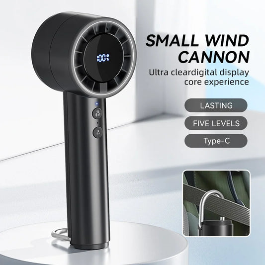 2025 Handheld Small Fan Refrigeration Air Conditioner Portable Silent High-Speed Led Display High Wind Power USB Charging Fan