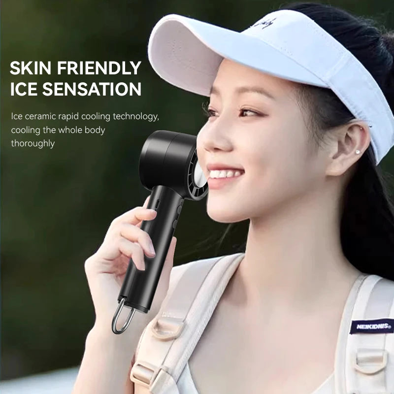 2025 Handheld Small Fan Refrigeration Air Conditioner Portable Silent High-Speed Led Display High Wind Power USB Charging Fan